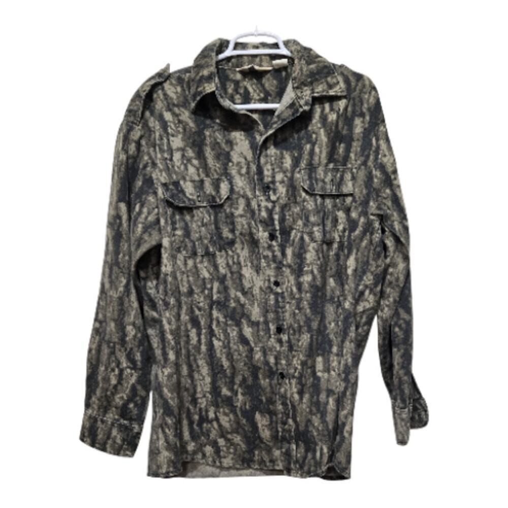 Vintage Camco Brush Camo Field Shirt Large USA Hunting